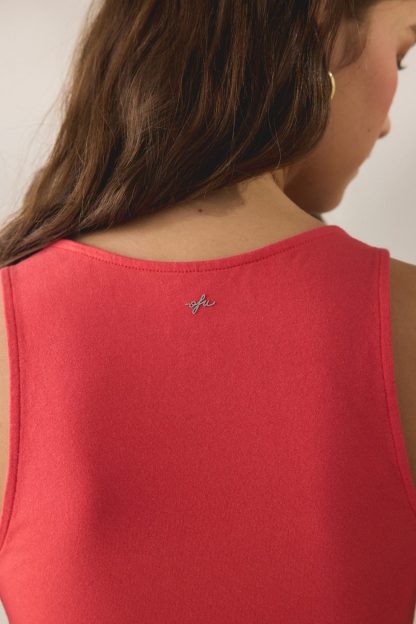 Out From Under Bec Ballet Wrap Tank Top - Red