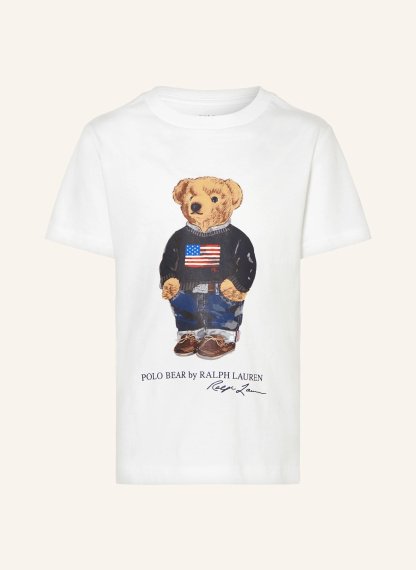 POLO RALPH LAUREN T-Shirt – WEISS / BRAUN / DUNKELBLAU