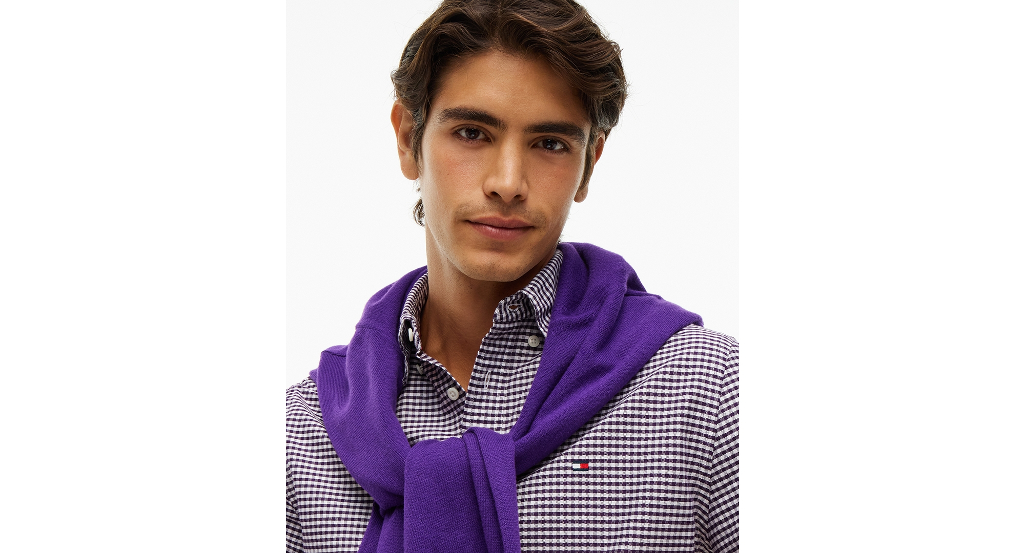 Tommy Hilfiger Men's Heritage Oxford Long-Sleeve Gingham Shirt - Purple Saphire/Check