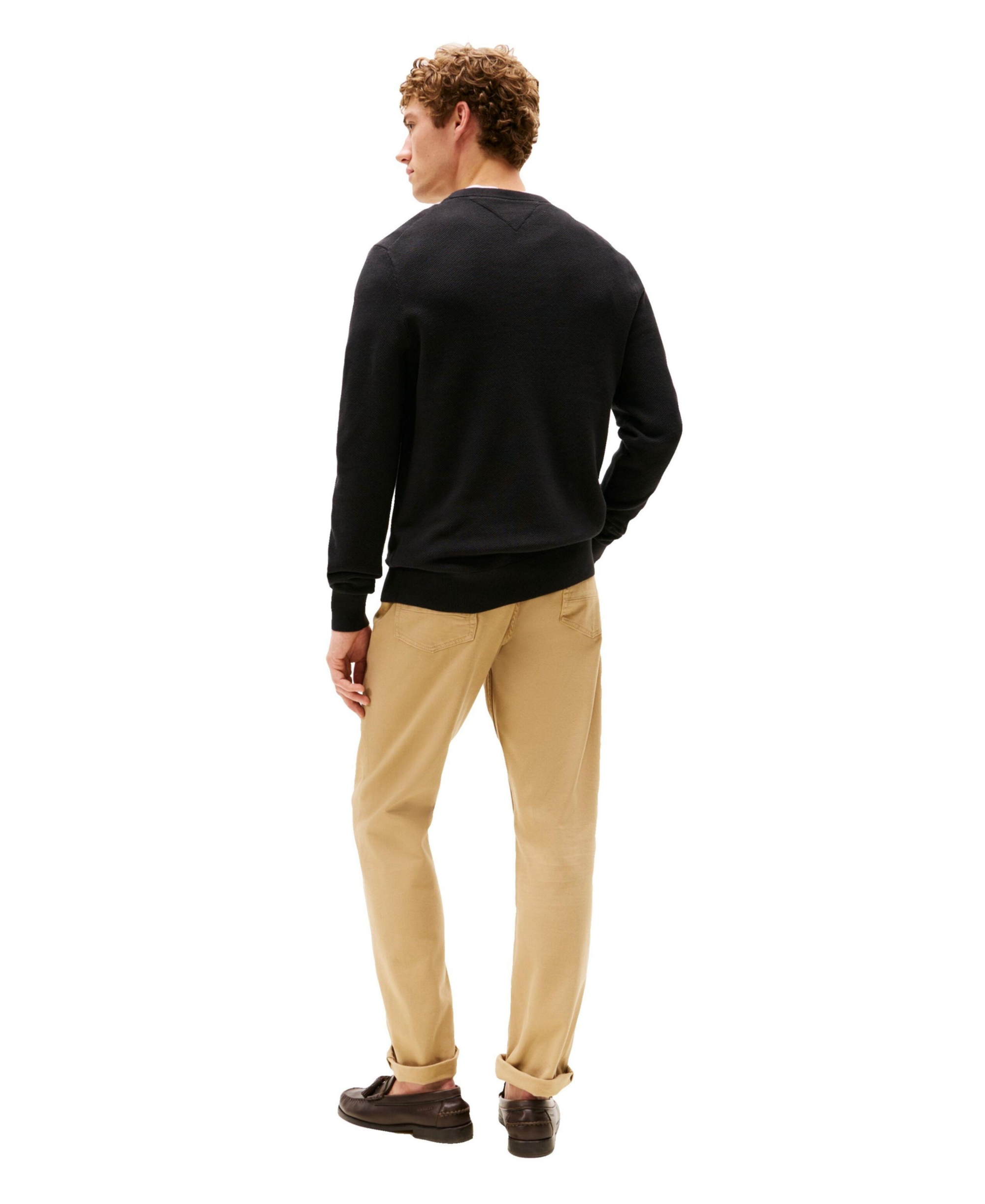 Tommy Hilfiger Men's Essential Texture Cotton Crewneck Sweater - Black