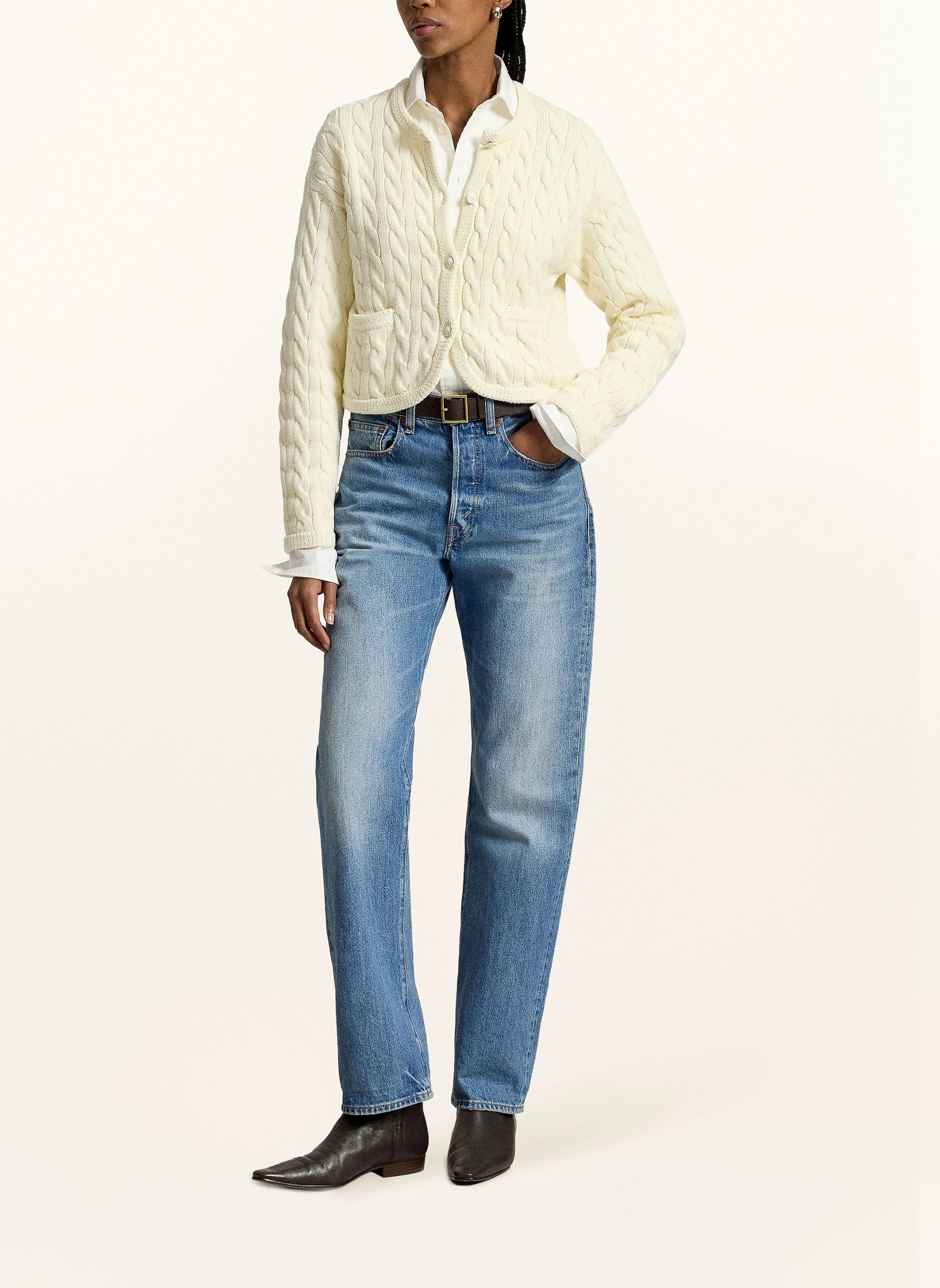 POLO RALPH LAUREN Strickjacke – CREME