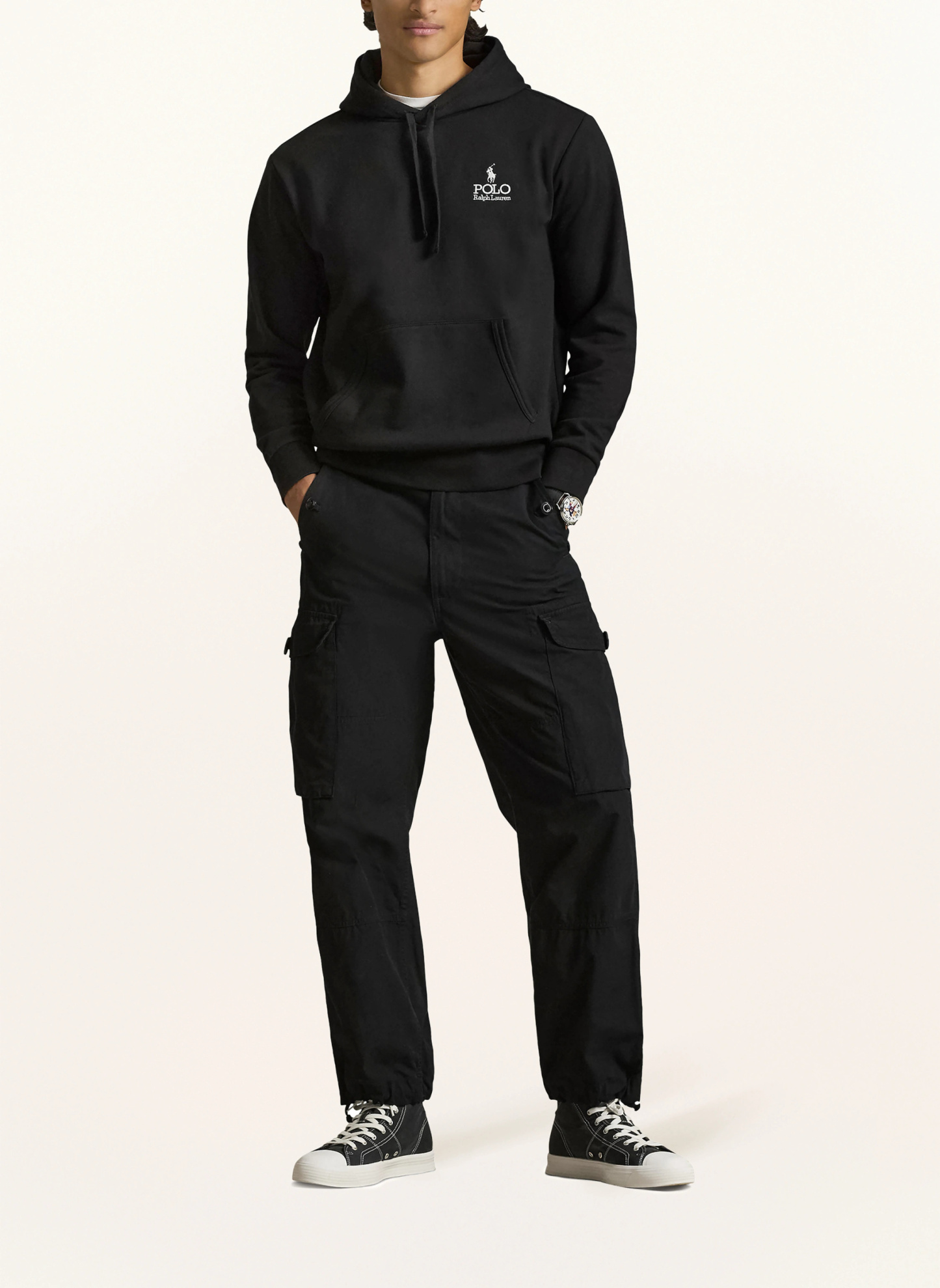 POLO RALPH LAUREN Hoodie – SCHWARZ / WEISS