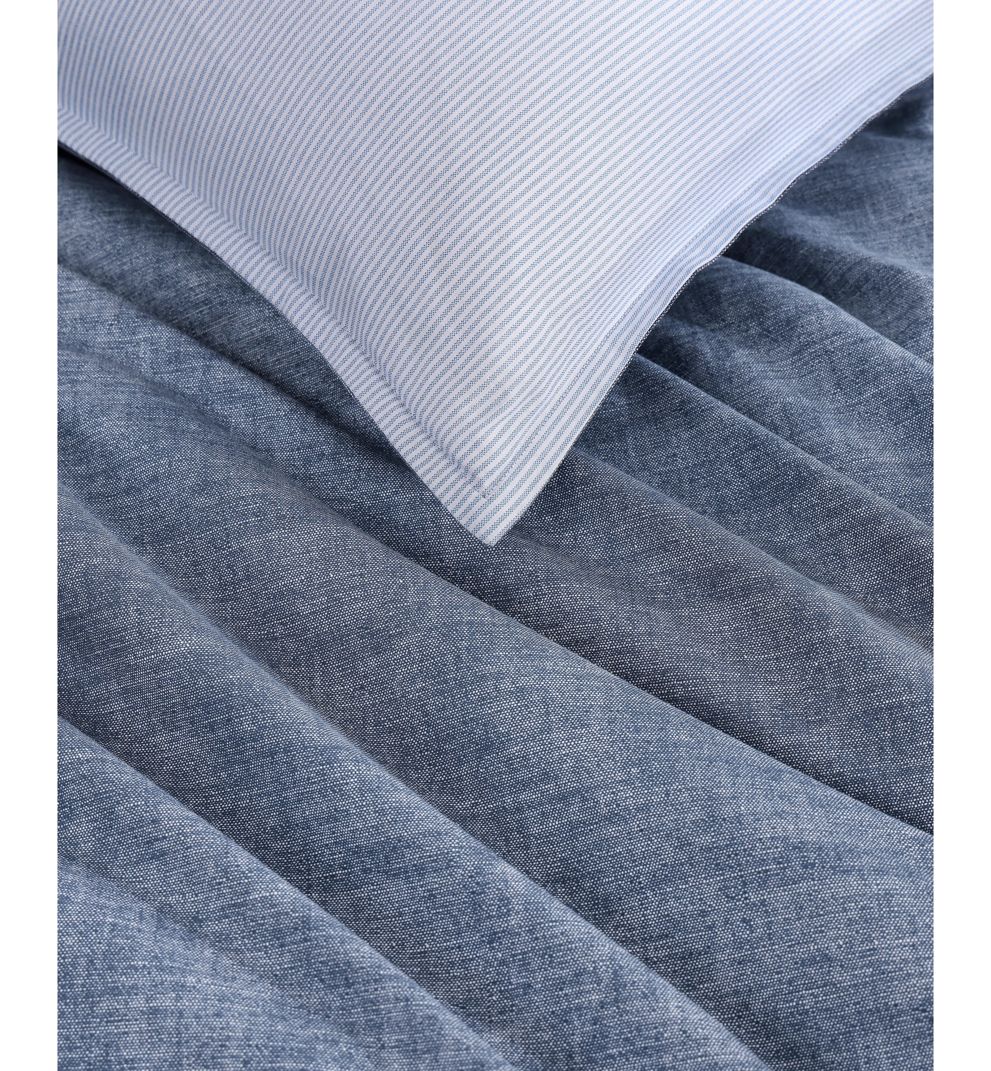 Tommy Hilfiger Classic Texture Cotton Duvet Cover Set - Dark Chambray, Navy Blue