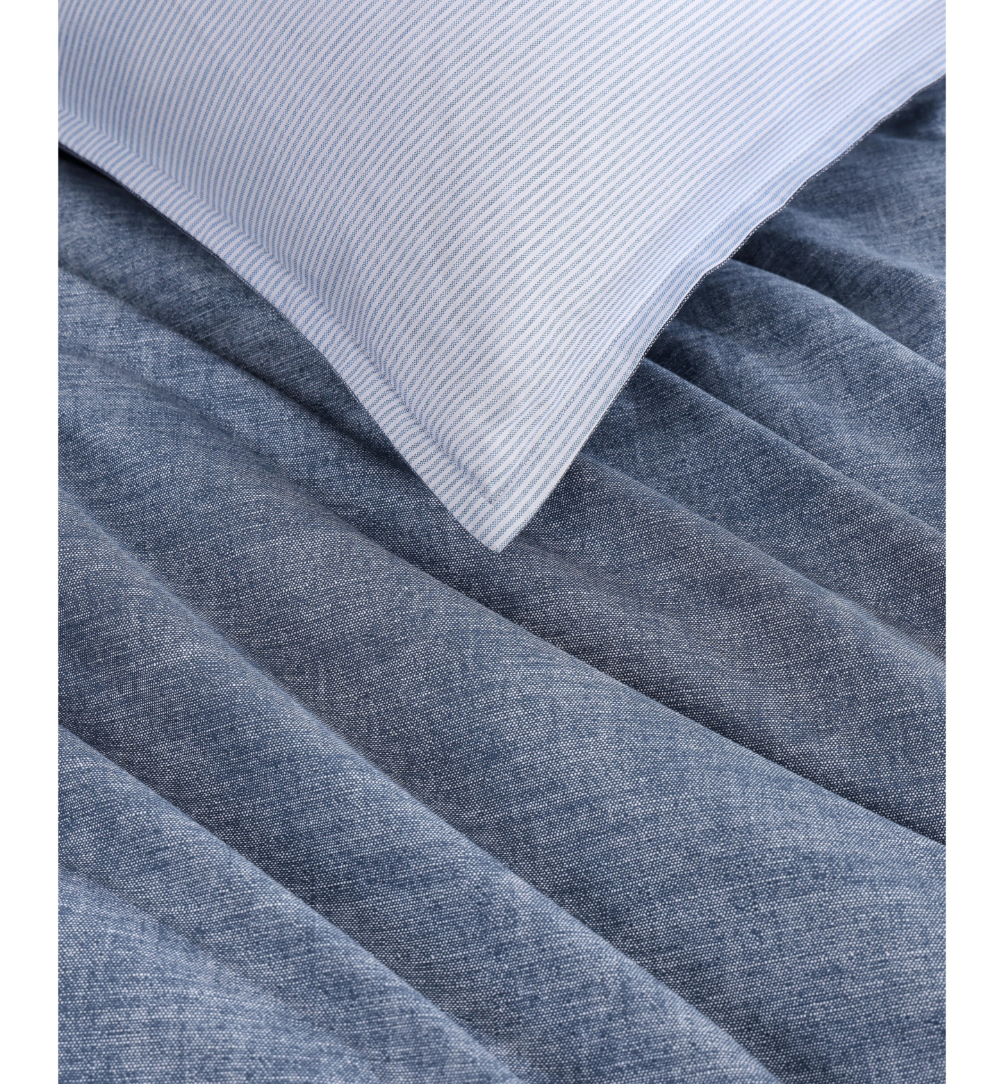 Tommy Hilfiger Classic Texture Cotton Duvet Cover Set - Dark Chambray, Navy Blue
