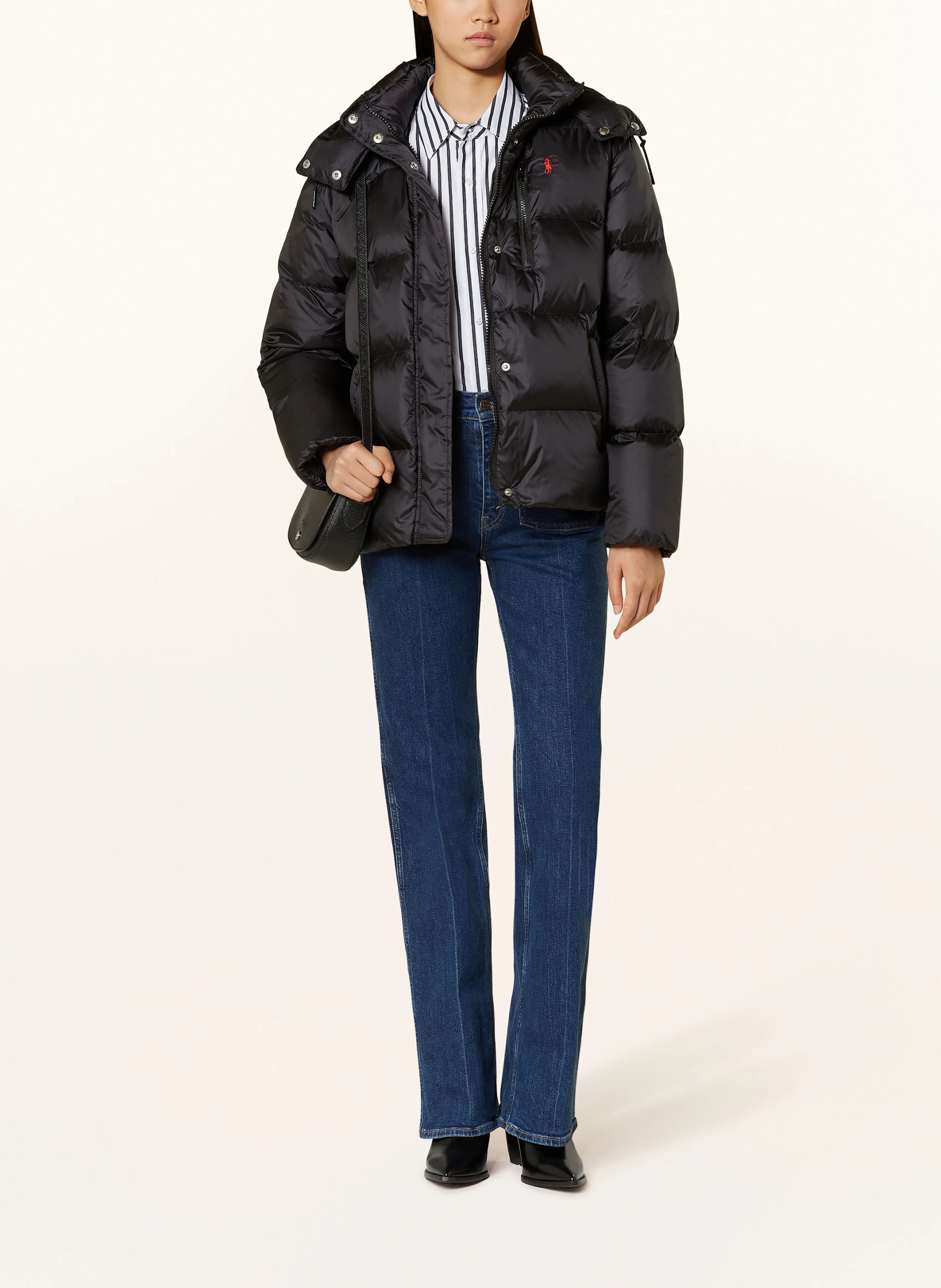 POLO RALPH LAUREN Daunenjacke mit abnehmbarer Kapuze – SCHWARZ