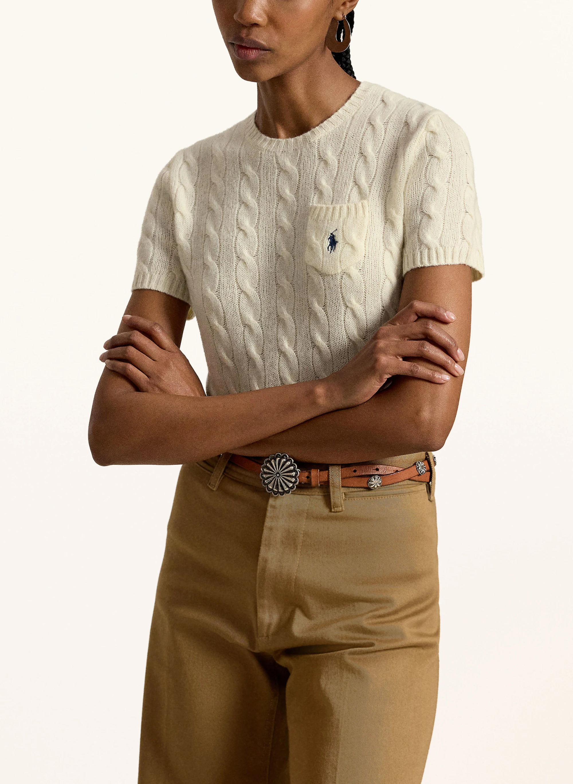 POLO RALPH LAUREN Strickshirt – ECRU