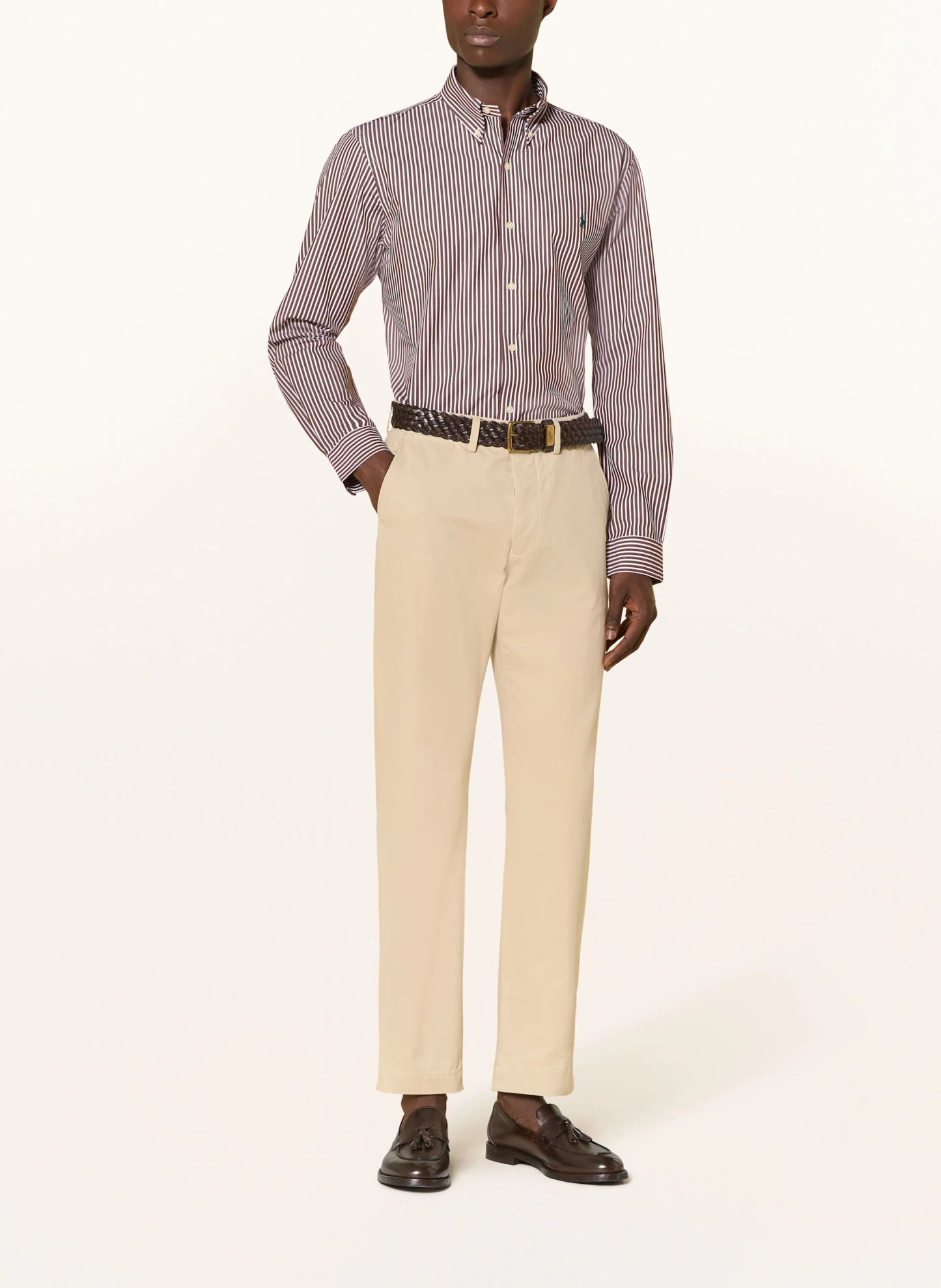 POLO RALPH LAUREN Hemd Custom Fit – BRAUN / WEISS