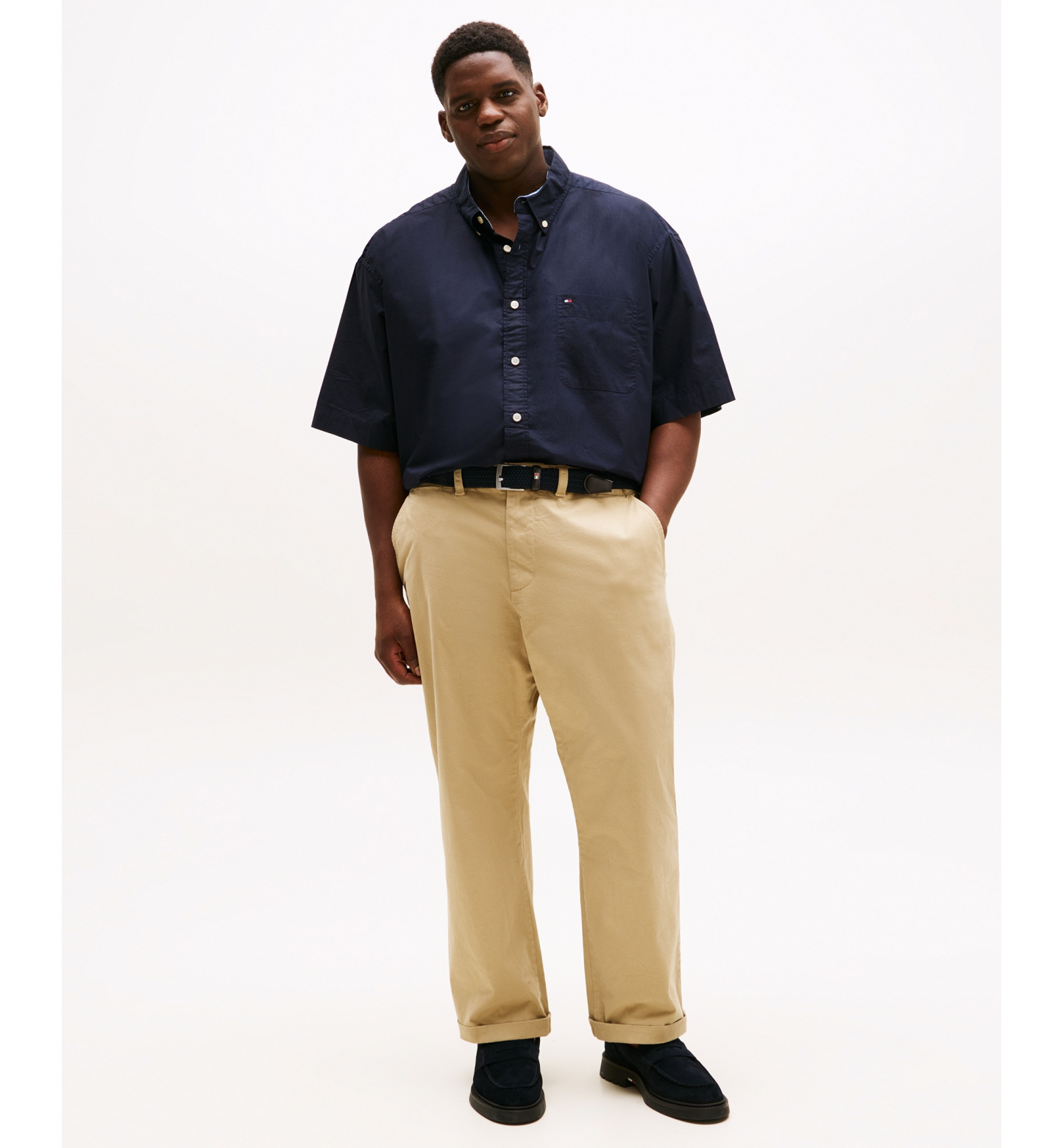 Tommy Hilfiger Men's  Big & Tall Maxwell Short-Sleeve Button-Down Shirt - Desert Sky