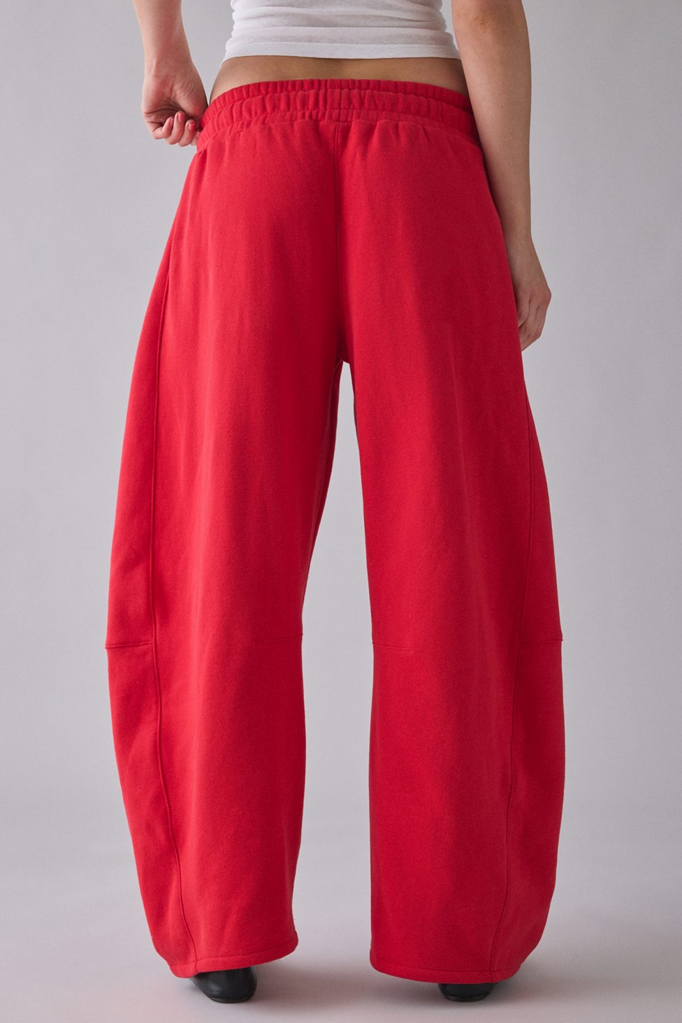 Out From Under Essential Barrel Leg Full Length Sweatpants - High Risk Red