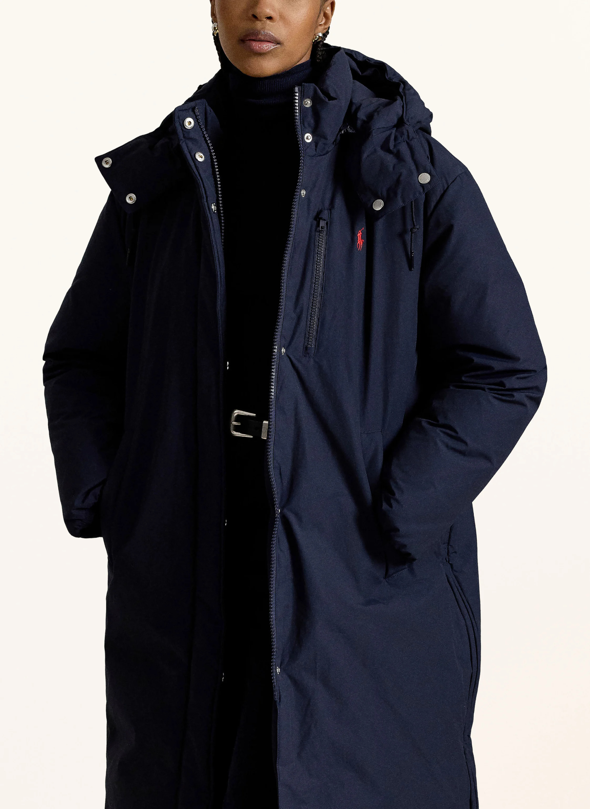 POLO RALPH LAUREN Daunenmantel mit abnehmbarer Kapuze – DUNKELBLAU