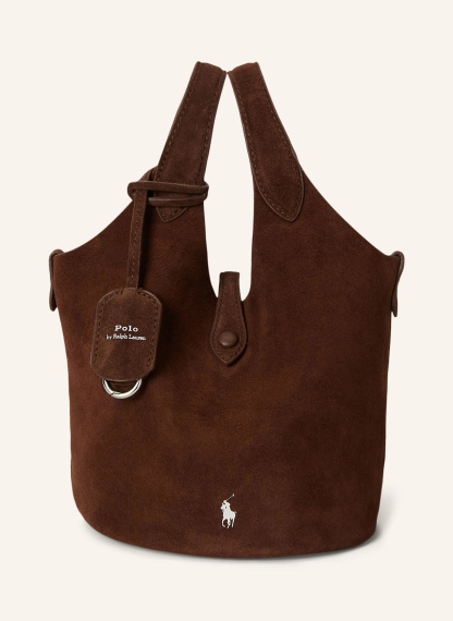 POLO RALPH LAUREN Beuteltasche – BRAUN / SILBER