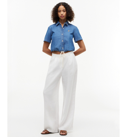 Tommy Hilfiger Women's Cotton-Blend Short-Sleeve Shirt - Mia