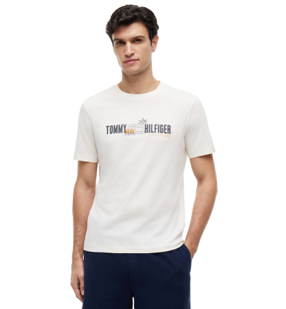 Tommy Hilfiger Men's Summer Chest Graphic Regular-Fit T-Shirt - Ivory Petal