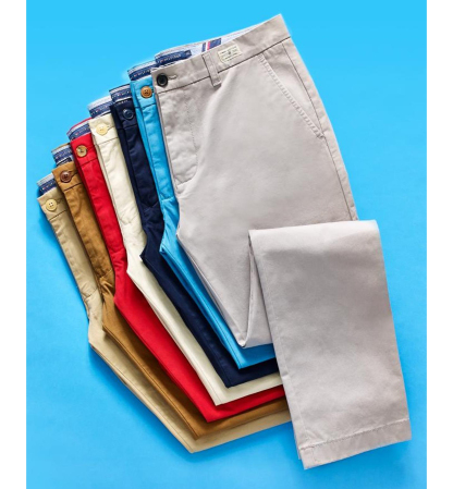 Tommy Hilfiger Men's Big & Tall TH Flex Stretch Custom-Fit Chino Pants - Sand Khaki