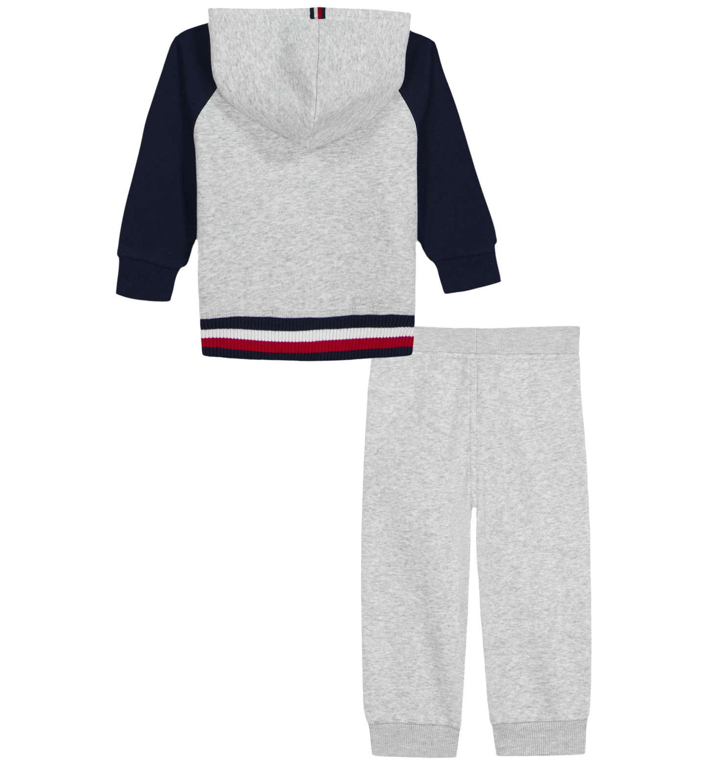 Tommy Hilfiger Baby Boys' Color-Blocked Logo Hoodie and Jogger Pants, 2-Piece Set - Gray Heather/Navy