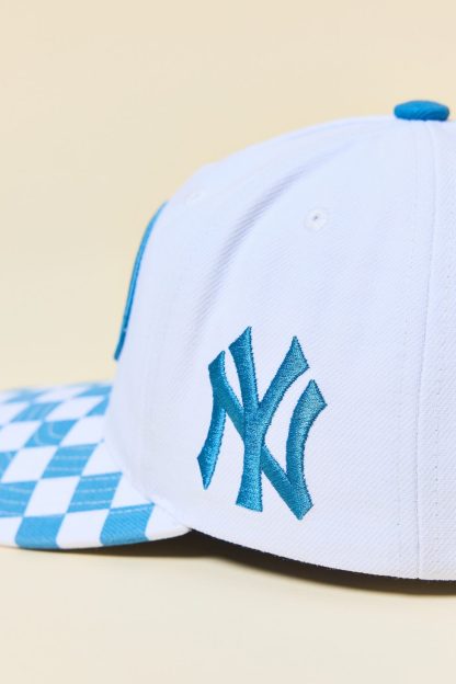 Mitchell & Ness MLB New York Yankees Checkered Brim Hat - Blue