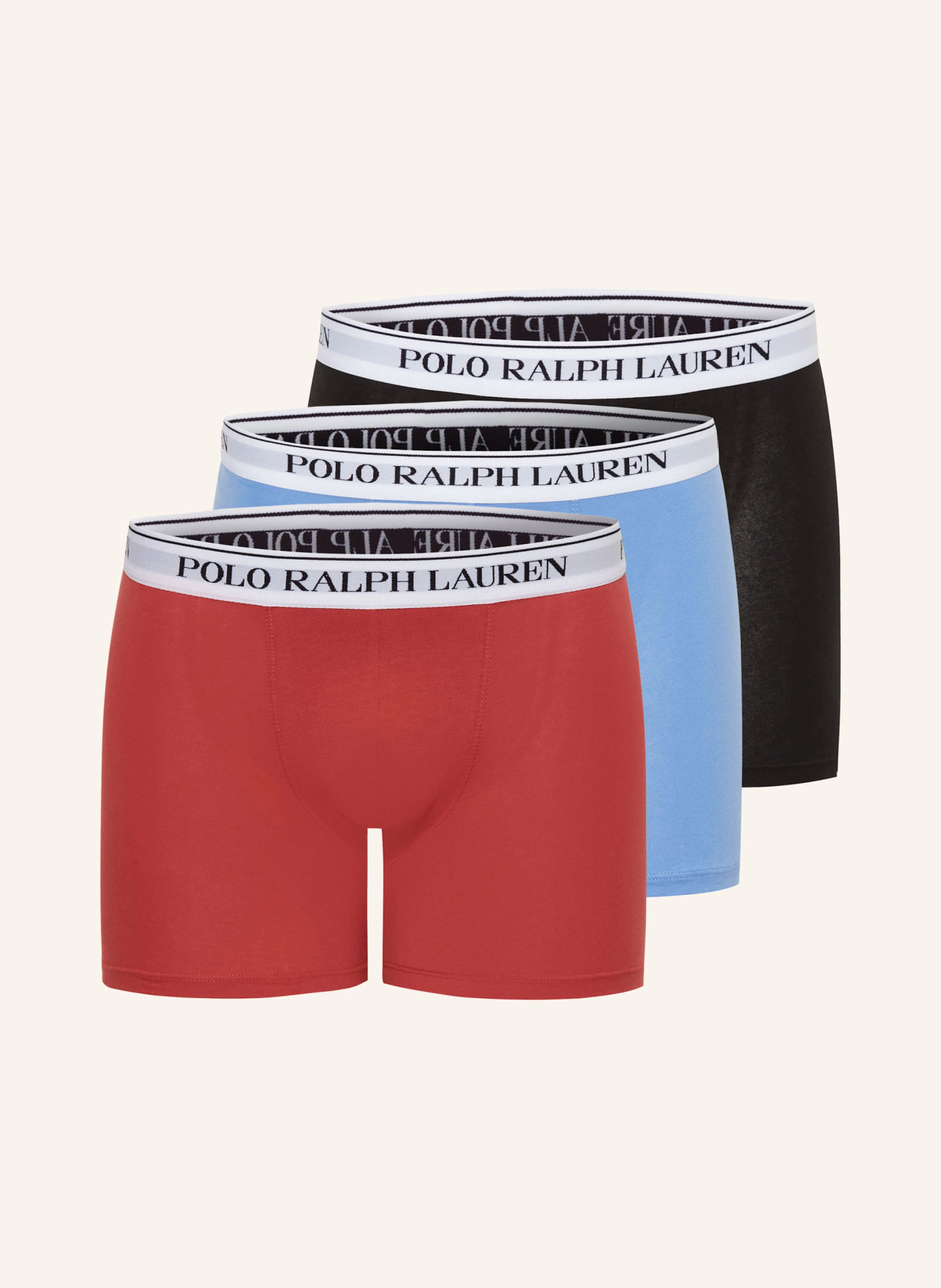 POLO RALPH LAUREN 3er-Pack Boxershorts – HELLROT / HELLBLAU / SCHWARZ