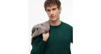 Tommy Hilfiger Men's Essential Cotton Crewneck Sweater - Ornamental Green