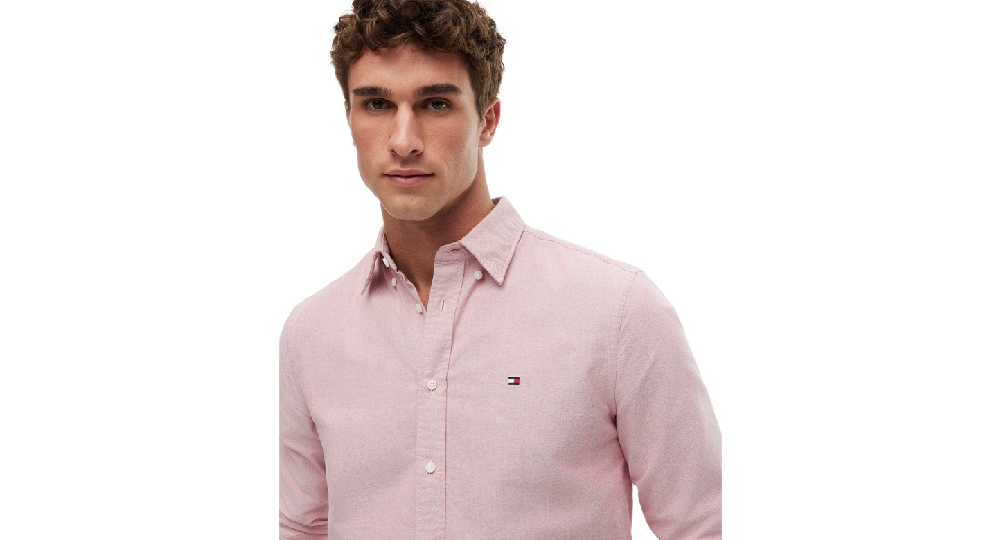 Tommy Hilfiger Men's Heritage Regular-Fit Oxford Shirt - Medium Red