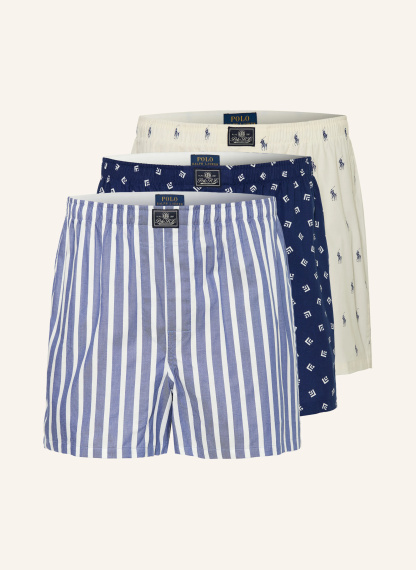 POLO RALPH LAUREN 3er-Pack Web-Boxershorts – BLAU / HELLBLAU / WEISS