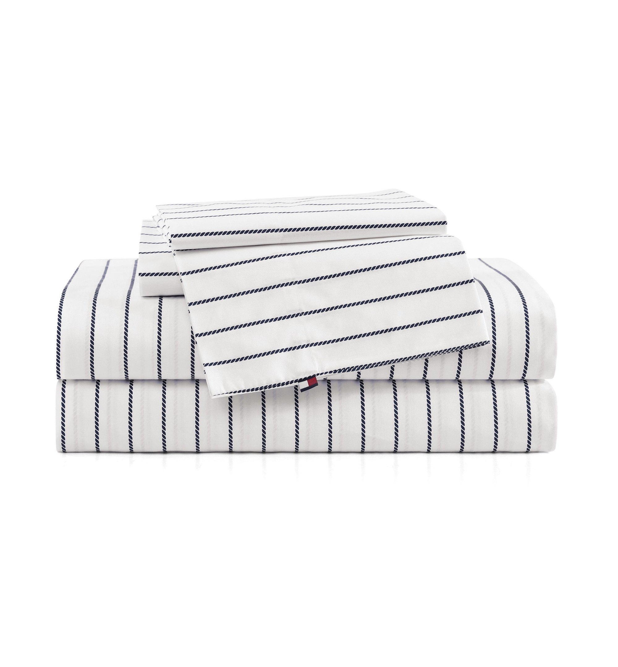 Tommy Hilfiger Printed 200-Thread Count Cotton Percale Sheet Set - Rope Stripe