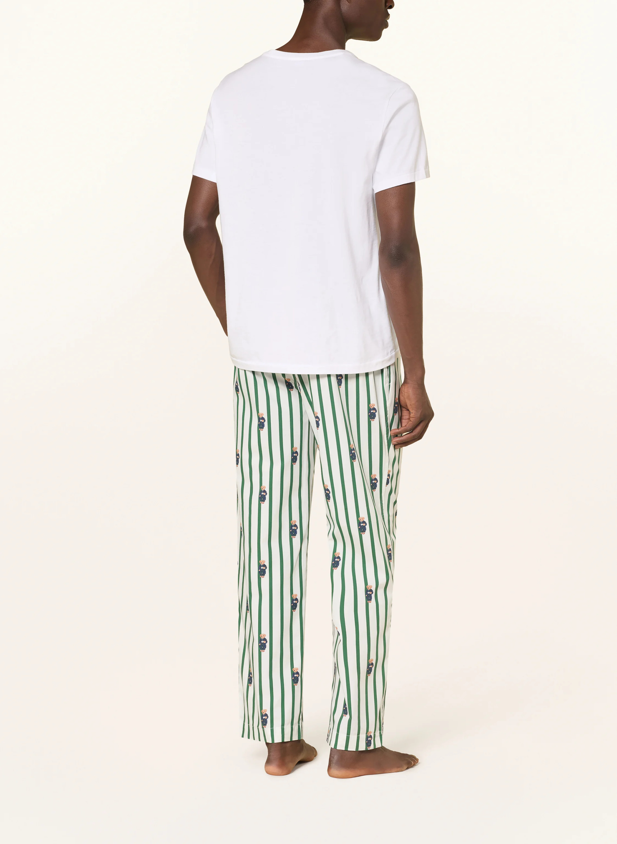 POLO RALPH LAUREN Schlafhose – WEISS / GRÜN / DUNKELBLAU
