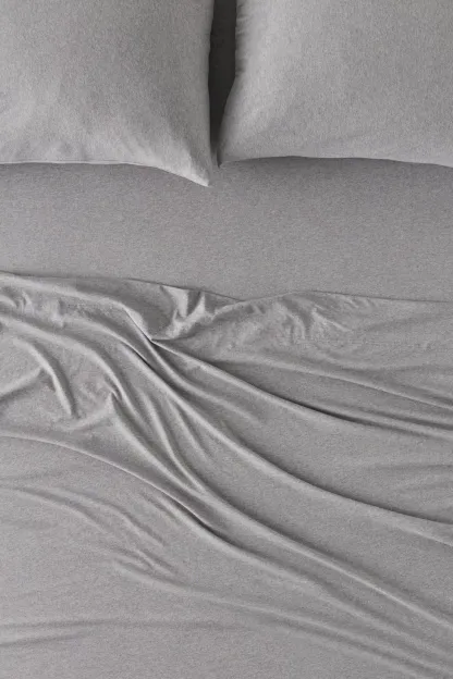 Soft Tee Jersey Cotton Sheet Set - Heather Grey