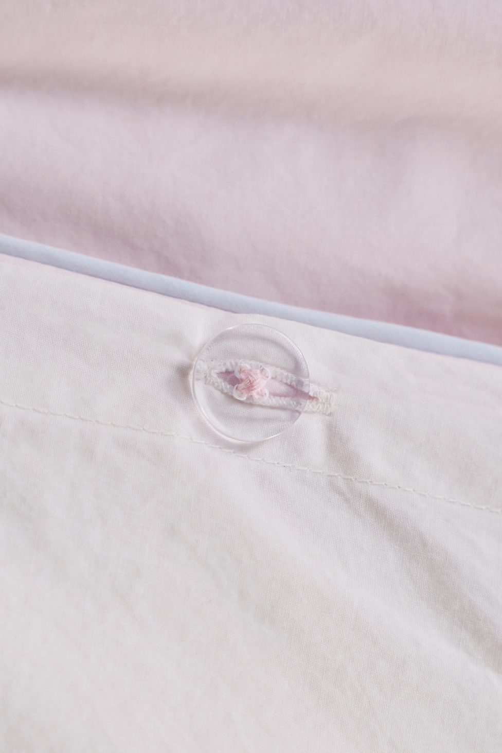 Jordan Reversible Piped Edge Cotton Percale Duvet Cover - Ballet Slipper/Sugar Swizzle
