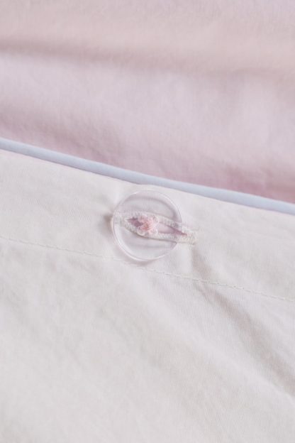 Jordan Reversible Piped Edge Cotton Percale Duvet Cover - Ballet Slipper/Sugar Swizzle