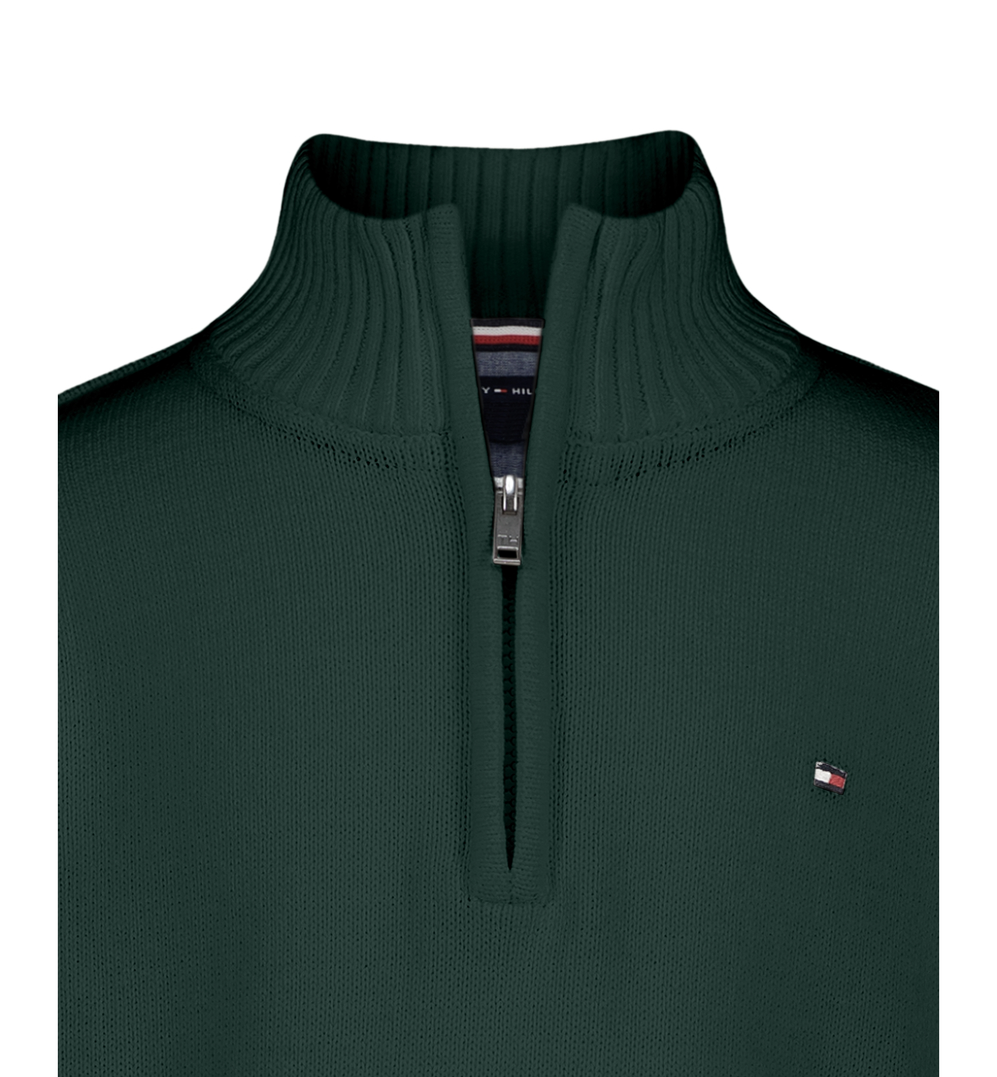 Tommy Hilfiger Boys' 8-20 Zipneck Cotton Quarter-Zip Sweater - June Bug