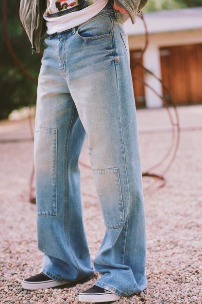 BDG Slacker Patchwork Relaxed Fit Flare Jeans - Vintage Denim Medium