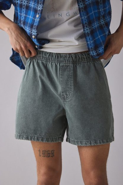 BDG Denim Volley Shorts - Green Dischargable