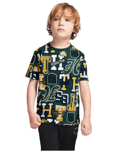 Tommy Hilfiger Boys' 2T-7 Varsity Print Short-Sleeve T-Shirt - June Bug