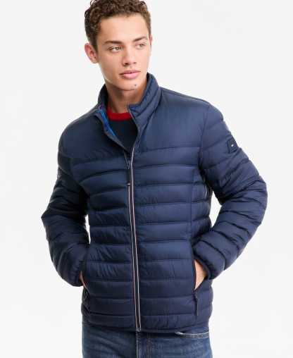 Tommy Hilfiger Men's Unhooded Packable Jacket - Midnight Navy