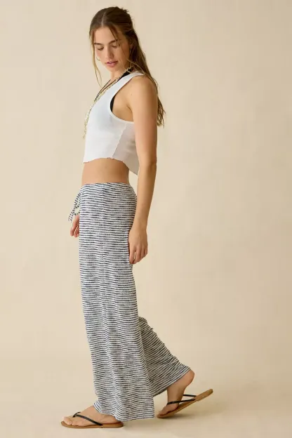 Out From Under Bella Semi-Sheer Swit Beach Pants - Navy Stripe