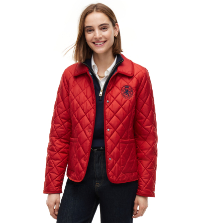 Tommy Hilfiger Women's Crest Quilted Barn Jacket - Dark Magma