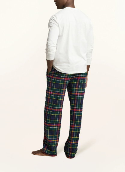 POLO RALPH LAUREN Schlafanzug aus Flanell – DUNKELBLAU / GRÜN / WEISS