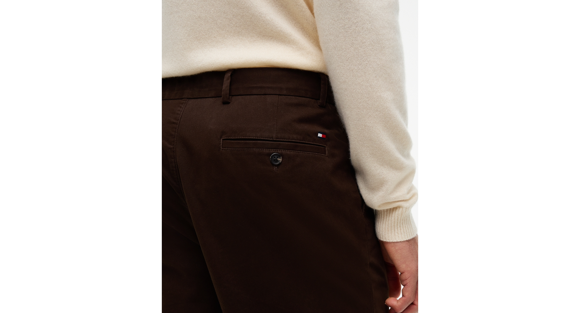 Tommy Hilfiger Men's Regular-Straight Fit Stretch Chino Pants - Dark Coffee