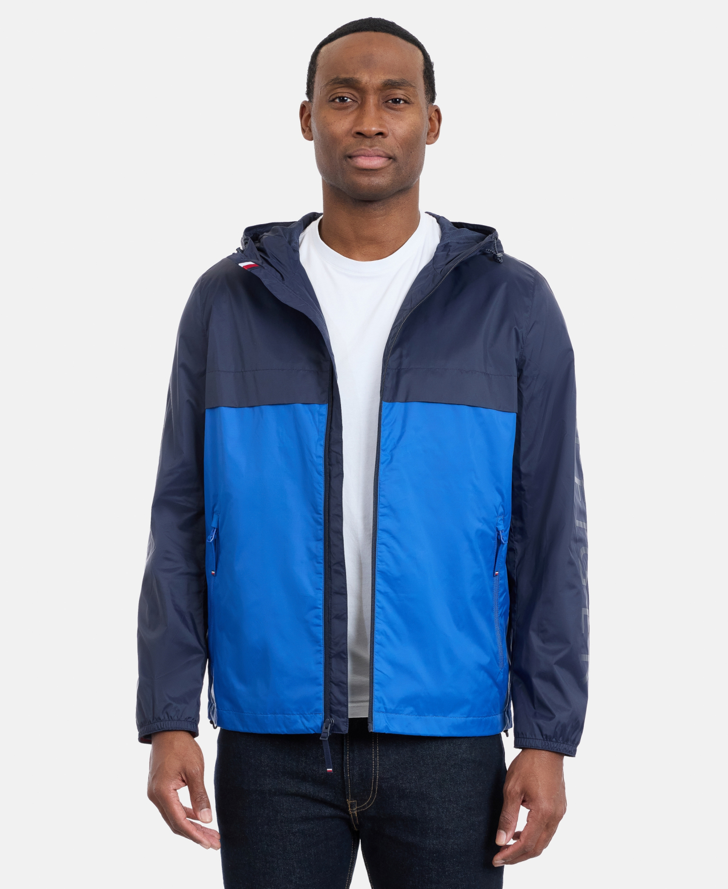 Tommy Hilfiger Men's Hooded Windbreaker Jacket - Navy/Blue