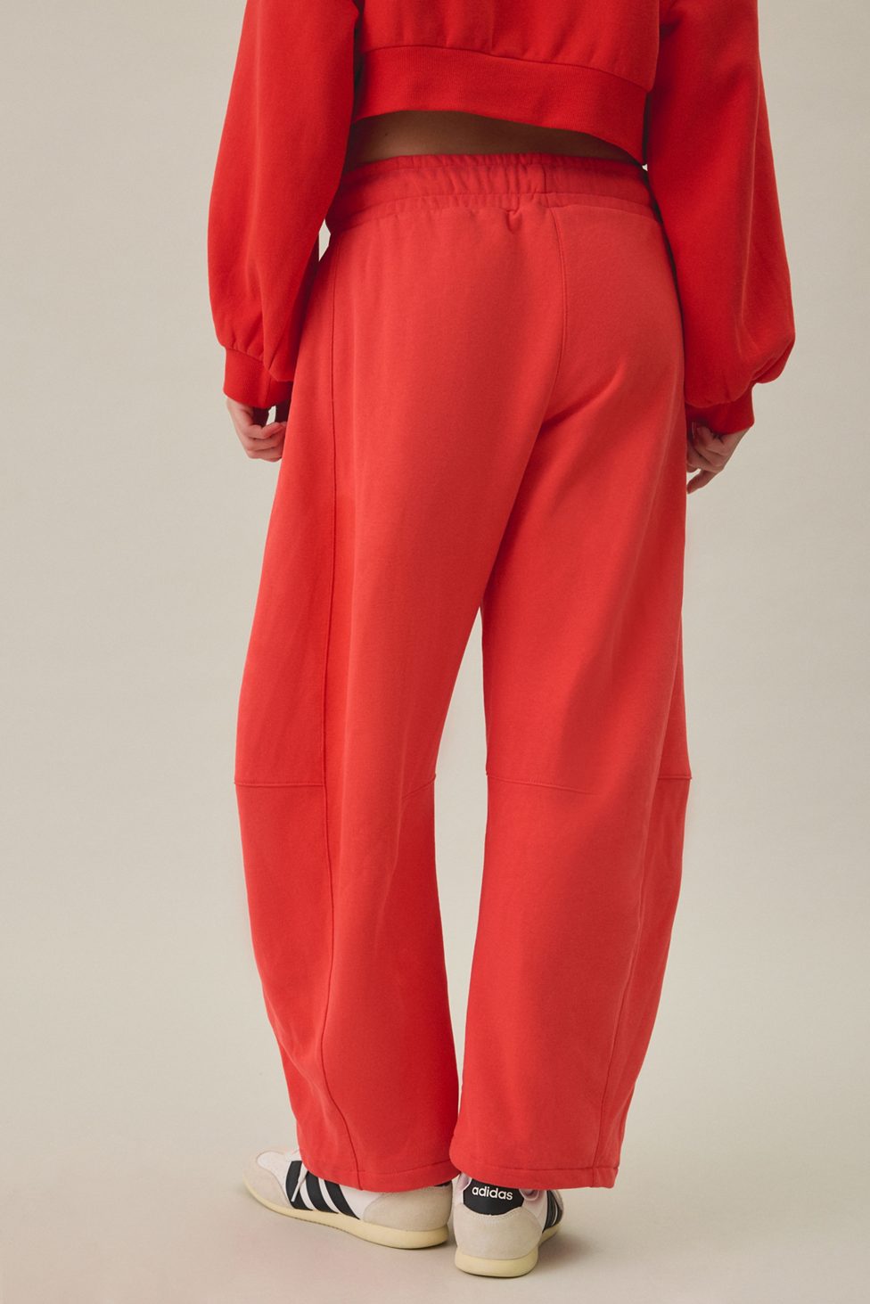 Out From Under Essential Barrel Leg Full Length Sweatpants - Firey Red