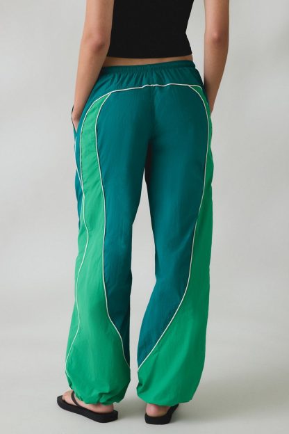 BDG Finish Line Low-Rise Baggy Track Pants - Dark Green