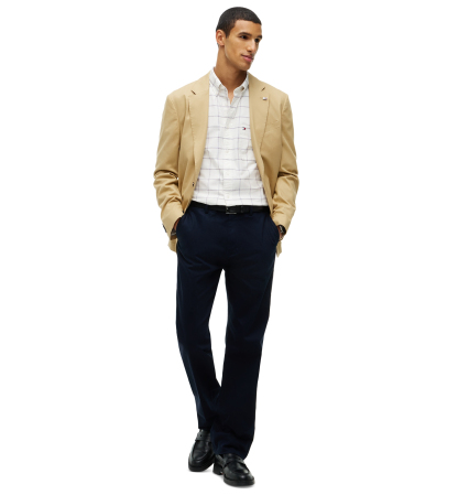 Tommy Hilfiger Men's Heritage Regular-Fit Oxford Windowpane Shirt - Ivory Silk/Check