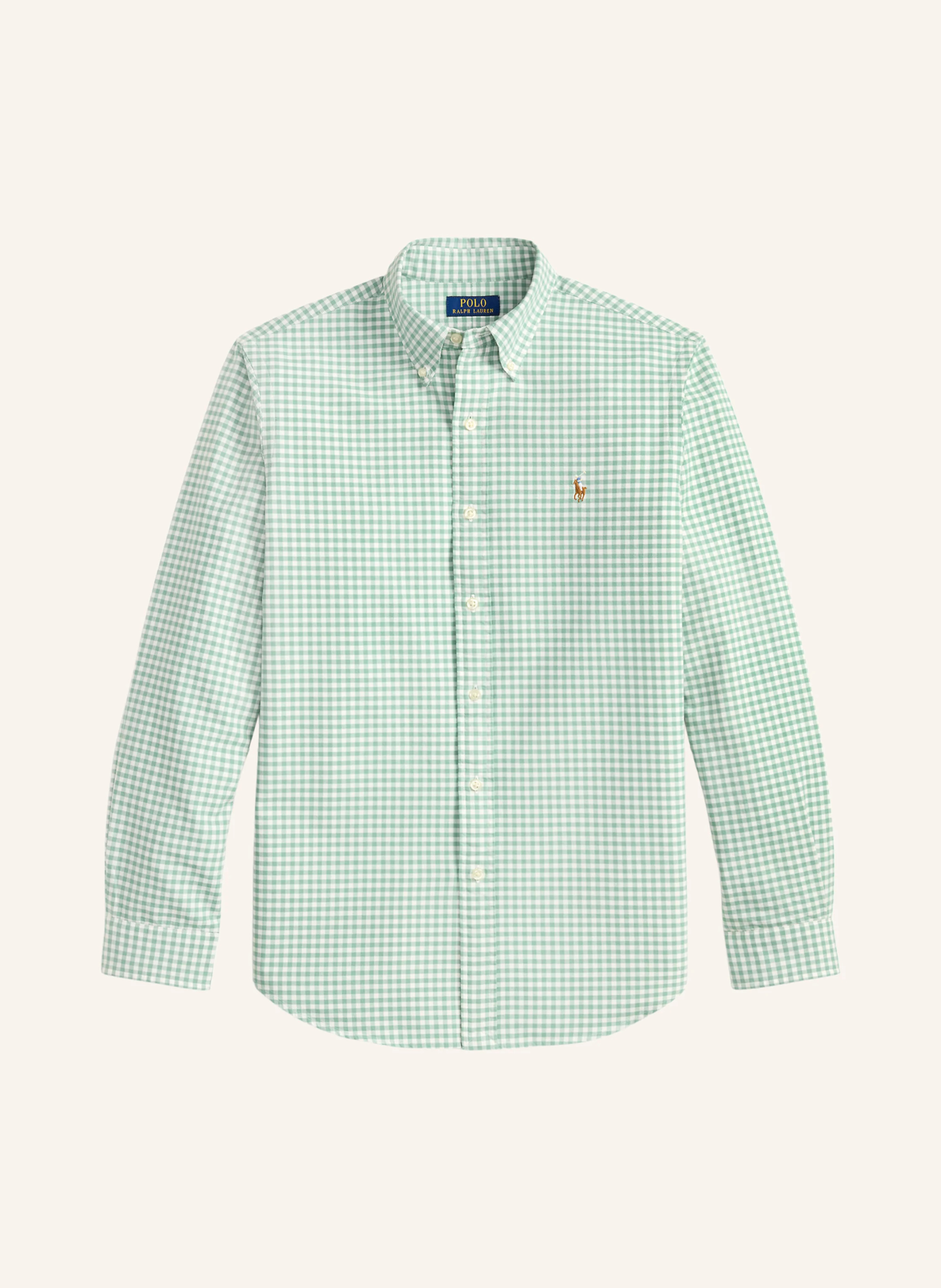 POLO RALPH LAUREN Hemd Custom Fit – HELLGRÜN / WEISS