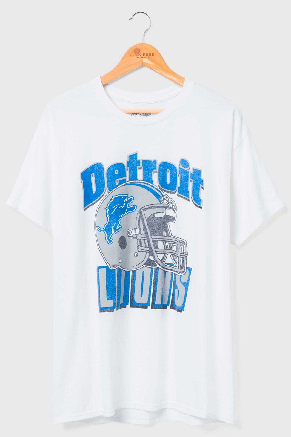 Junk Food NFL Throwback Helmet Flea Market Tee - Detroit Lions