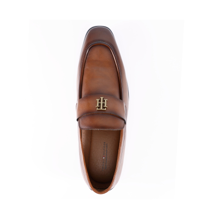 Tommy Hilfiger Men's Sawlin Logo Embellished Dress Loafers - Medium Brown