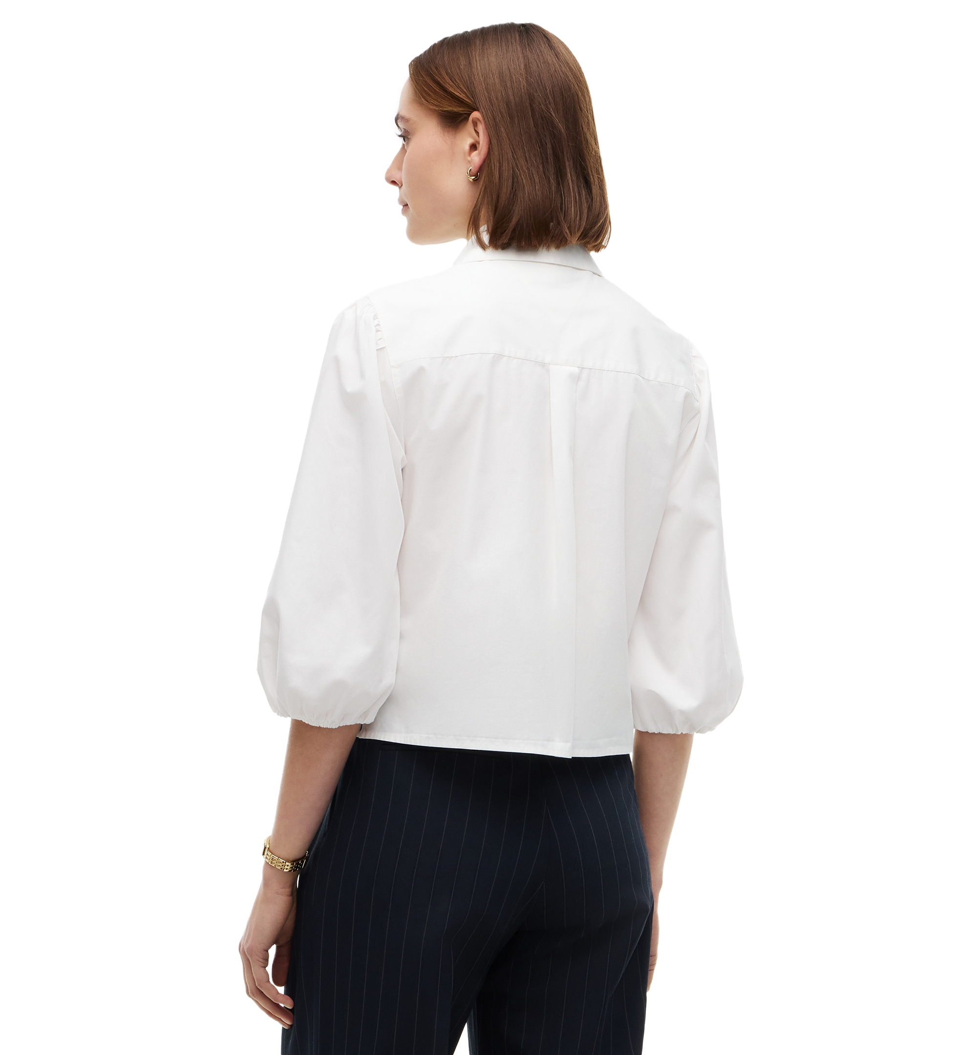 Tommy Hilfiger Women's Puff-Sleeve Button-Front Shirt - Ecru