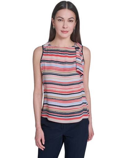 Tommy Hilfiger Women's Boat Neck Side-Tie Top - Grenadine Multi