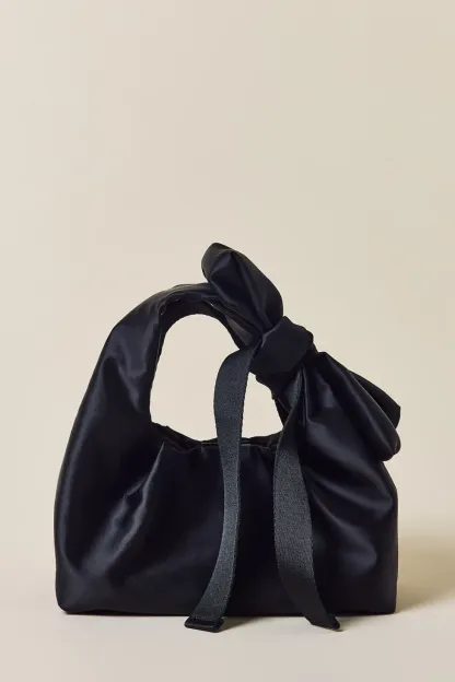 UO Halle Bow Satin Crossbody Bag - Black