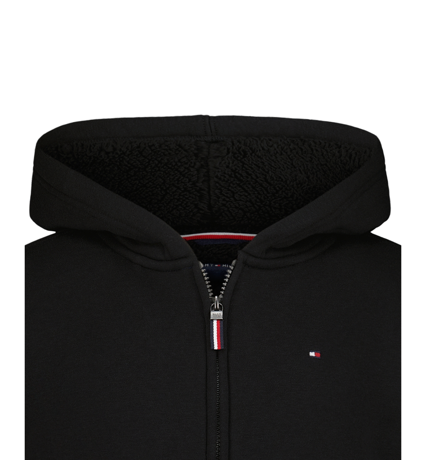 Tommy Hilfiger Boys' Signature Sherpa Lined Full Zip Hoodie - Black