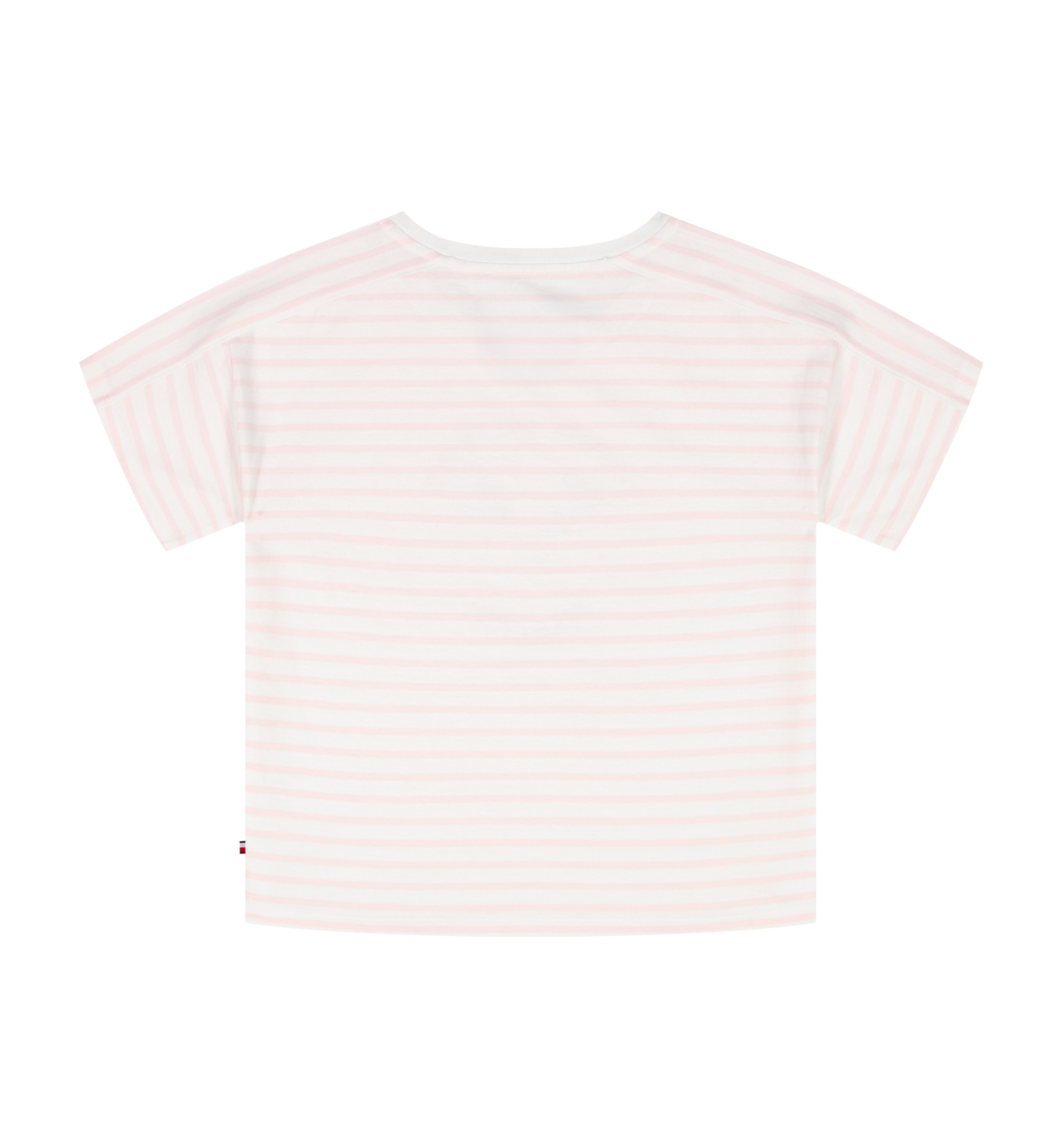 Tommy Hilfiger Girls' 7-16 Round Neck Stripe T-Shirt - Light Pink